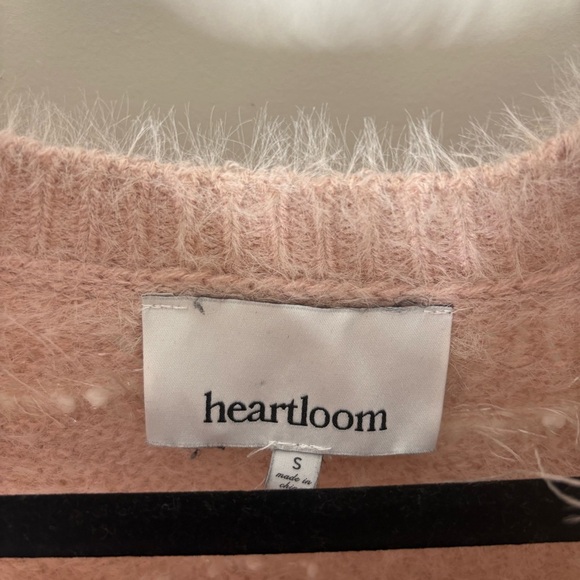 Heartloom Pink Fuzzy Sweater Crewneck Pullover - Picture 3 of 4